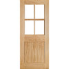 Cottage 4L Exterior Oak Double Door and Frame Set - Clear Double Safety Glazing