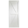 Single Sliding Door & Wall Track - Cottage Frame Ledge and Braced Door - White Primed