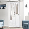 Sirius Tubular Stainless Steel Sliding Track & Coventry Door - Clear Glass - Primed