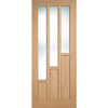 OakRoom Divider - Coventry Contemporary Clear Glass Prefinished Door Pair with Full Glass Sides