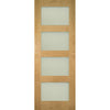 Sirius Tubular Stainless Steel Sliding Track & Coventry Shaker Oak Double Door - Frosted Glass - Unfinished