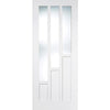 Sirius Tubular Stainless Steel Sliding Track & Coventry Double Door - Clear Glass - Primed