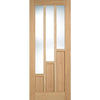 ThruEasi Oak Room Divider - Coventry Contemporary Clear Glass Prefinished Door Pair with Full Glass Side