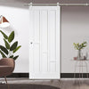 Saturn Tubular Stainless Steel Sliding Track & Coventry Panel Door - Primed