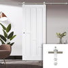 Saturn Tubular Stainless Steel Sliding Track & Coventry Panel Door - Primed