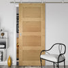Sirius Tubular Stainless Steel Sliding Track & Coventry Shaker Oak Door - Unfinished
