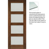 Saturn Tubular Stainless Steel Sliding Track & Coventry Walnut Shaker Double Door - Frosted Glass - Prefinished