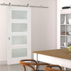 Sirius Tubular Stainless Steel Sliding Track & Coventry Shaker Door - Frosted Glass - Primed