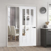 ThruEasi White Room Divider - Coventry Clear Glass Primed Door with Full Glass Side