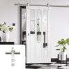Saturn Tubular Stainless Steel Sliding Track & Coventry Door - Clear Glass - Primed