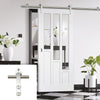 Saturn Tubular Stainless Steel Sliding Track & Coventry Door - Clear Glass - Primed