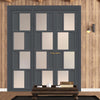 Urban Ultimate® Room Divider Cusco 4 Pane 4 Panel Door Pair DD6416F - Frosted Glass with Full Glass Side - Colour & Size Options