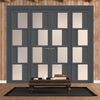 Urban Ultimate® Room Divider Cusco 4 Pane 4 Panel Door Pair DD6416F - Frosted Glass with Matching Sides - Colour & Size Options