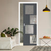 Bespoke Handmade Eco-Urban® Cusco 4 Pane 4 Panel Single Evokit Pocket Door DD6416G Clear Glass - Colour Options