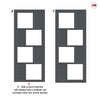 Urban Ultimate® Room Divider Cusco 4 Pane 4 Panel Door Pair DD6416F - Frosted Glass with Full Glass Sides - Colour & Size Options