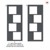 Urban Ultimate® Room Divider Cusco 4 Pane 4 Panel Door Pair DD6416F - Frosted Glass with Full Glass Side - Colour & Size Options