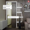 Eco-Urban Artisan® Double Evokit Pocket Door - Roslin 6mm Obscure Glass - Obscure Printed Design - Colour & Size Options