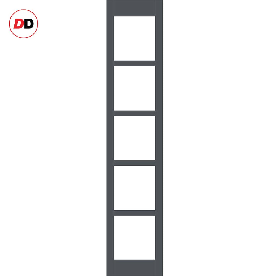 Eight Folding Door & Frame Kit - Eco-Urban® Bedford 5 Pane DD6205F 4+4 - Frosted Glass - Colour & Size Options
