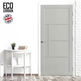 Image: Boston 4 Panel Solid Wood Internal Door UK Made DD6311 - Eco-Urban® Mist Grey Premium Primed