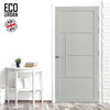 Boston 4 Panel Solid Wood Internal Door UK Made DD6311 - Eco-Urban® Mist Grey Premium Primed