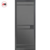 Sheffield 5 Pane Solid Wood Internal Door UK Made DD6312 - Tinted Glass - Eco-Urban® Stormy Grey Premium Primed