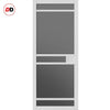 Sheffield 5 Pane Solid Wood Internal Door UK Made DD6312 - Tinted Glass - Eco-Urban® Cloud White Premium Primed