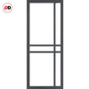 Urban Ultimate® Room Divider Glasgow 6 Pane Door Pair DD6314F - Frosted Glass with Full Glass Side - Colour & Size Options