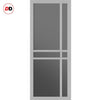 Glasgow 6 Pane Solid Wood Internal Door UK Made DD6314 - Tinted Glass - Eco-Urban® Mist Grey Premium Primed