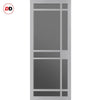 Leith 9 Pane Solid Wood Internal Door UK Made DD6316 - Tinted Glass - Eco-Urban® Mist Grey Premium Primed
