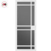 Leith 9 Pane Solid Wood Internal Door UK Made DD6316 - Tinted Glass - Eco-Urban® Cloud White Premium Primed