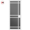 Leith 9 Pane Solid Wood Internal Door Pair UK Made DD6316 - Tinted Glass - Eco-Urban® Cloud White Premium Primed