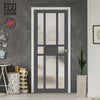 Handmade Eco-Urban Tromso 8 Pane 1 Panel Solid Wood Internal Door UK Made DD6402SG Frosted Glass - Eco-Urban® Stormy Grey Premium Primed