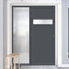 Room Divider - Handmade Eco-Urban® Orkney Door DD6403F - Frosted Glass - Premium Primed - Colour & Size Options