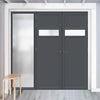 Room Divider - Handmade Eco-Urban® Orkney Door Pair DD6403F - Frosted Glass - Premium Primed - Colour & Size Options