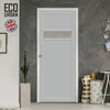 Handmade Eco-Urban Orkney 1 Pane 2 Panel Solid Wood Internal Door UK Made DD6403SG Frosted Glass - Eco-Urban® Mist Grey Premium Primed