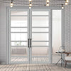 Room Divider - Handmade Eco-Urban® Metropolitan Door Pair DD6405C - Clear Glass - Premium Primed - Colour & Size Options