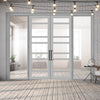 Bespoke Room Divider - Eco-Urban® Metropolitan Door Pair DD6405C - Clear Glass with Full Glass Sides - Premium Primed - Colour & Size Options