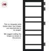 Eco-Urban Metropolitan 7 Pane Solid Wood Internal Door Pair UK Made DD6405SG Frosted Glass - Eco-Urban® Shadow Black Premium Primed