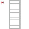Bespoke Room Divider - Eco-Urban® Metropolitan Door DD6405C - Clear Glass with Full Glass Side - Premium Primed - Colour & Size Options