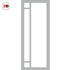 Handmade Eco-Urban Suburban 4 Pane Door Pair DD6411SG Frosted Glass - Light Grey Premium Primed