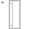 Handmade Eco-Urban Suburban 4 Pane Solid Wood Internal Door UK Made DD6411SG Frosted Glass - Eco-Urban® Mist Grey Premium Primed