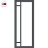 Urban Ultimate® Room Divider Suburban 4 Pane Door DD6411F - Frosted Glass with Full Glass Side - Colour & Size Options