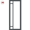 Handmade Eco-Urban Suburban 4 Pane Solid Wood Internal Door UK Made DD6411SG Frosted Glass - Eco-Urban® Stormy Grey Premium Primed