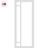Eco-Urban Suburban 4 Pane Solid Wood Internal Door Pair UK Made DD6411SG Frosted Glass - Eco-Urban® Cloud White Premium Primed