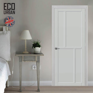 Image: Hampton 4 Panel Solid Wood Internal Door UK Made DD6413 - Eco-Urban® Cloud White Premium Primed