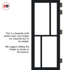 Handmade Eco-Urban Hampton 4 Pane Solid Wood Internal Door UK Made DD6413SG Frosted Glass - Eco-Urban® Shadow Black Premium Primed