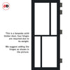 Eco-Urban Hampton 4 Pane Solid Wood Internal Door Pair UK Made DD6413SG Frosted Glass - Eco-Urban® Shadow Black Premium Primed