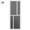 Urban Ultimate® Room Divider Hampton 4 Pane Door Pair DD6413T - Tinted Glass with Matching Side - Colour & Size Options