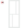 Eco-Urban Hampton 4 Pane Solid Wood Internal Door Pair UK Made DD6413G Clear Glass - Eco-Urban® Cloud White Premium Primed