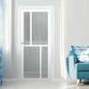 Handmade Eco-Urban Hampton 4 Pane Solid Wood Internal Door UK Made DD6413G Clear Glass - Eco-Urban® Cloud White Premium Primed